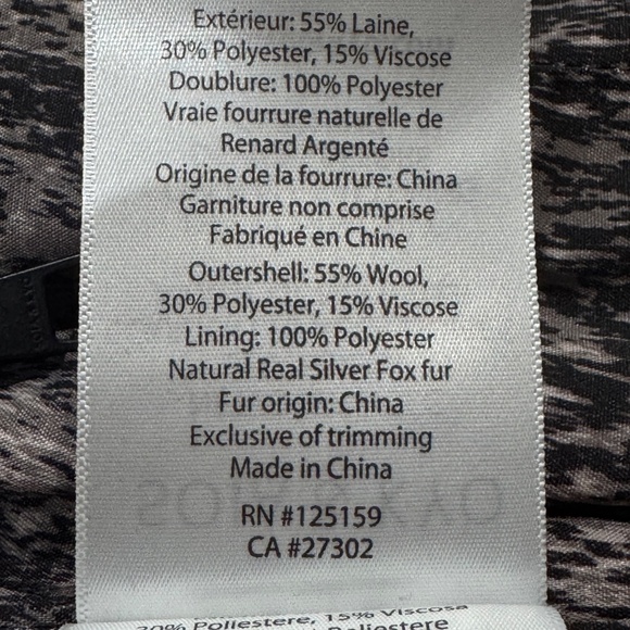 Sofia & Kyo Charlena Fox Fur-Trim, Wool-Blend Coat - Picture 9 of 9